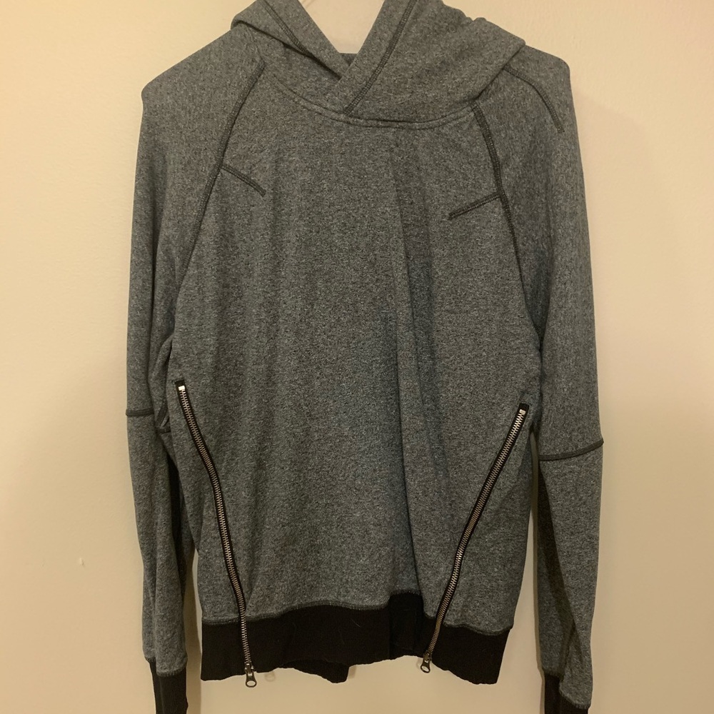 Gray and black Lululemon Hoddie with zippers 2/4
